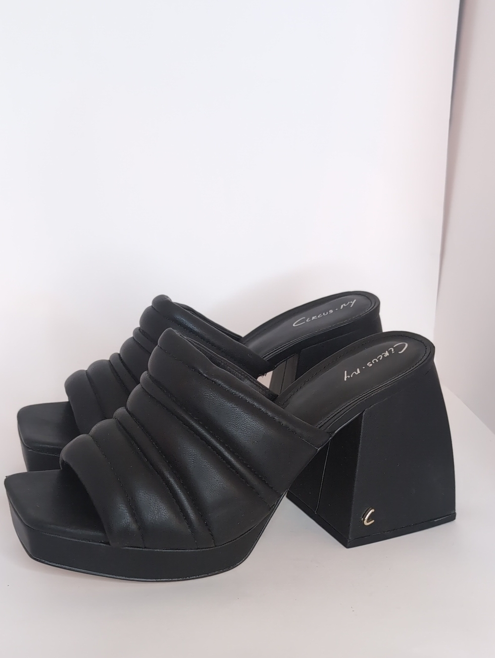 Chunky Block Heel Slides